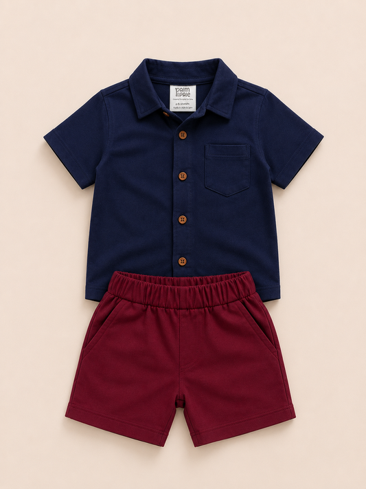 Baby Boy Casual Shirt & Shorts Outfit
