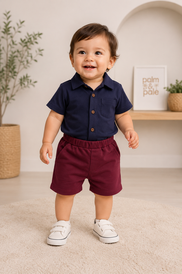 Baby Boy Casual Shirt & Shorts Outfit