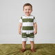 Newborn Baby Romper (White-Olive)